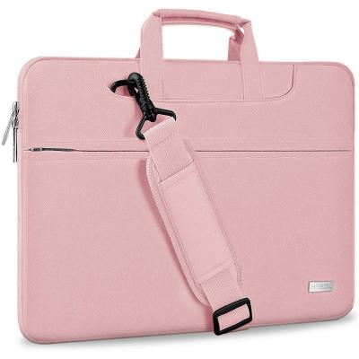 China Factory direct sale fashionable slim 15.6 inch laptop shoulder bag computer bag polyester waterproof briefcase for sale