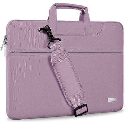 China Polyester In Stock 15.6 Inch Laptop Briefcase Shoulder Bag Sleeve Carrying Case With Strap And Protective Foam for sale