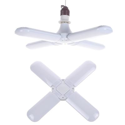 China Warehouse 20W 30W 6500K Cool White Foldable Fan E27 Leaf Led Light 2 Leaves 3leaves 4 Leaves Fan Led Light for sale