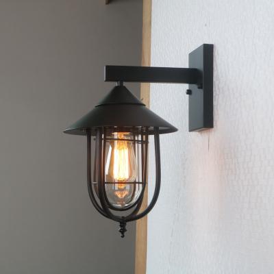 China New traditional style filament bulb or led bulb retro style glass cover led wall light for balcony cafe villa museum for sale