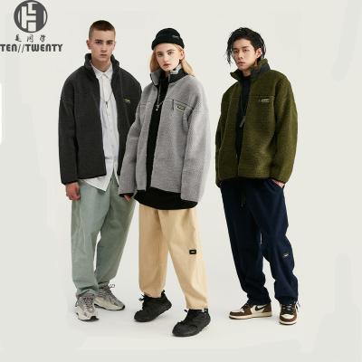 China Custom Fur Winter Fleece Coat Men Women Warm Jacket Windproof OEM Logo Male Plus Size Loose StreetWear For Man for sale