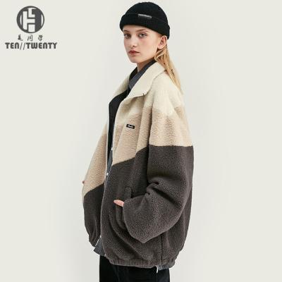 China Custom Viable Logo Fur Winter Fleece Coat Men Women Warm Jacket Male Plus Size Loose For Man for sale