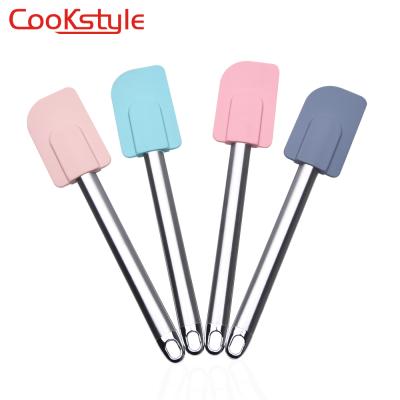 China 410 Stainless Steel Color Stainless Steel Handle Silicone Spatula Household Nordic Viable Cream Spatula Nonstick DIY Cooking Tool Heat Resistant for sale