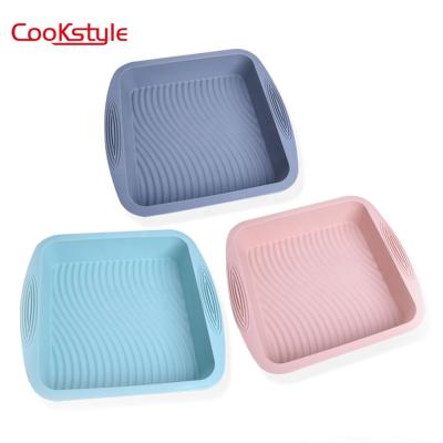 China Sustainable Hot Sales Non Stick Silicone Baking Square Cake Molds For Silicone Cake Molds for sale