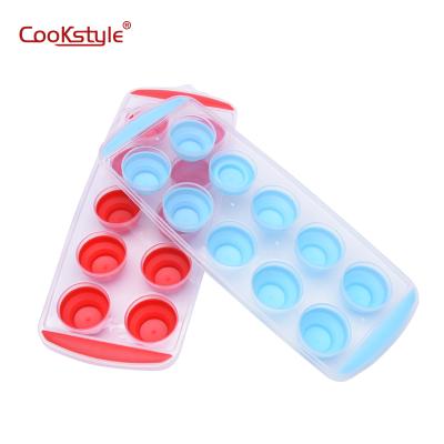 China New Design Viable Ice Molds For Freezer Baby Food Water Plastic Cocktail 24cubes 10cubes 2 Pack Silicone Ice Cube Tray Molds for sale