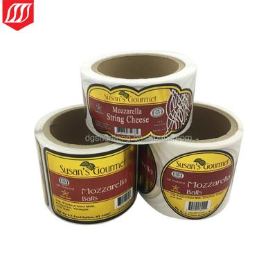 China Gold Foil Stamping Gold Foil Stamping Food Label Paper Adhesive Sticker With Custom Print for sale