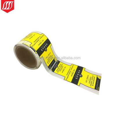 China Custom Packaging Low Cost Food Label Ice Cream Packing Full Color Printing Sticker Waterproof for sale