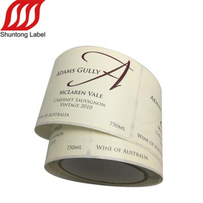 China Custom Free Sample Golden Wine Sticker Label Vodka Glass Bottle Paper Paper Label Waterproof for sale