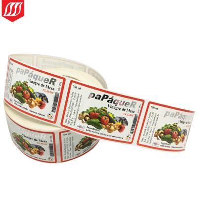 China Bottle& Jar Label& Adhesive Sticker Label For Food Bottle , Custom Food Bottle Label for sale