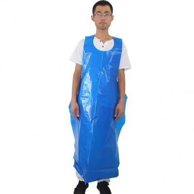 China Disposable Eco Friendly Beverage / Food Hot Selling Blue PE Apron Factory for sale