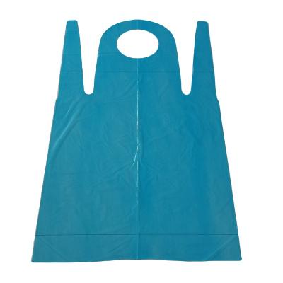 China Disposable Drinks / Food Plastic LDPE Apron 71x120 Blue / White for sale