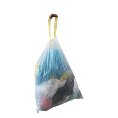 China Disposable Suction String Colors Heavy Duty Plastic Drawstring Garbage Bag 120L for sale