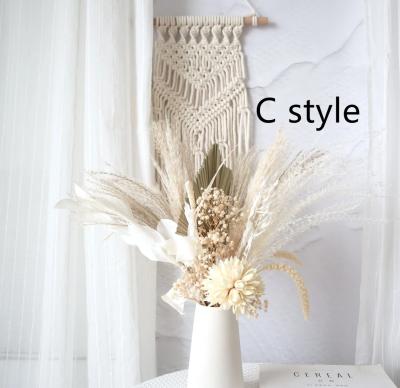 China Hot Selling BOHO Flowers INS Small Style DIY Pampas Grass Bouquet Natural Dry Pink Flowers BOHO Bouquet For Gift for sale