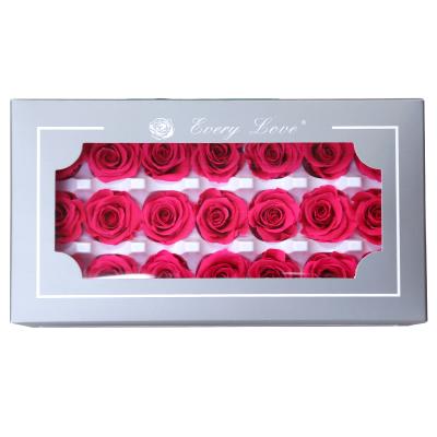 China Main Wholesale Category Real Natural Roses One Size 2 or 3 cm Rosy Color Preserved Forever Eternal Rose DOY Flower Valentine's Day Gift Box for sale