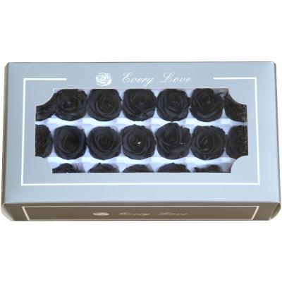 China Real Natural Roses Head Grade A Size 2-3cm Black Color Forever Preserved Eternal Rose Flower For Valentine's Day Wholesale Gift Box DOY for sale