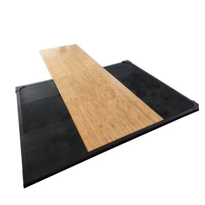 China Home Fitness or Fitness Mat Wooden Weightlifting Platform Rubber Gym Exercising for sale