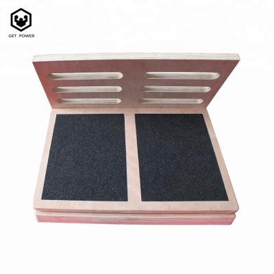 China Adjustable Positions Fitness Yoga Training Adjustable Slope Wooden Slant Board With Anti-Slip Outdoor Stretch Board for sale