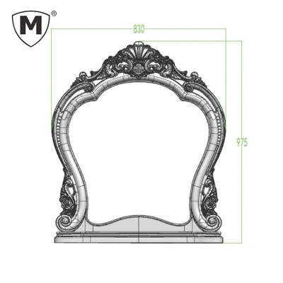 China 02# Antique ABS Ornate Plastic Mirror Frame Waterproof For Dressing Table for sale