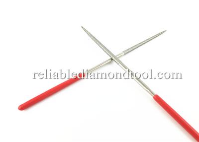 China Red Shank Electroplated Diamond Needle File 70mm Coating Length HXEF012 for sale