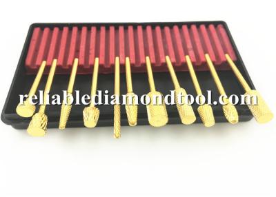 China Gold Plated Dental High Speed Steel Drill Bits 10 PCS / Set  2.34 mm Shank for sale