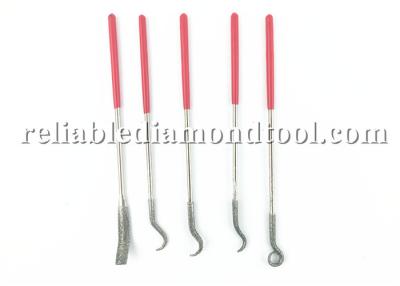 China 150 Grit Electroplated Diamond Needle File 5 PCS Set Chrome / Nickel Coating for sale