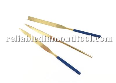 China Titanium Coating Medium Diamond Hand Files Precision 1/2 Inch Length Golden Flat Knife for sale