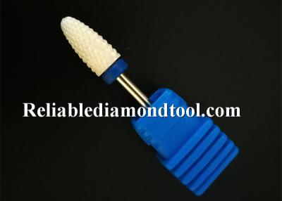 China Blue Color Ceramic Nail Drill Bit Flame Type Cuticle Pedicure Manicure for sale