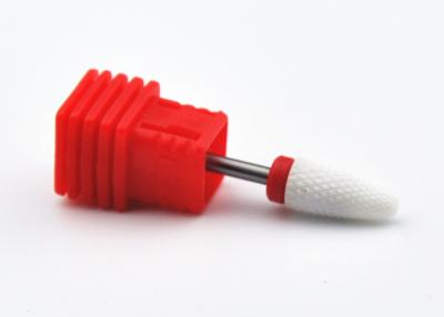 China 3/32'' Shank Diamter Red Color Bullet Type Ceramic Nail Drill Bit Manicure Pedicure Tools for sale