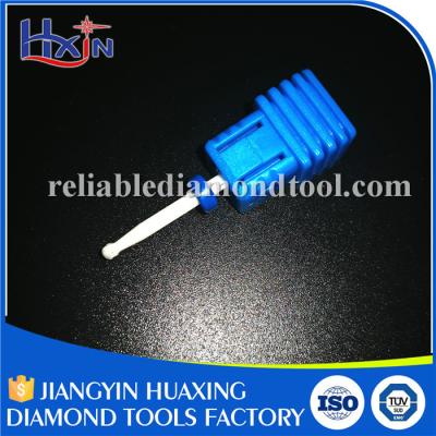 China Small Ball Type Medium Ceramic Nail Drill Bit With Shank Diameter 2.3mm White for sale