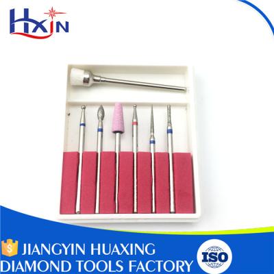 China High-quality Seven Pieces Sliver Tungsten Carbide Burrs Diamond Nail Bit for sale