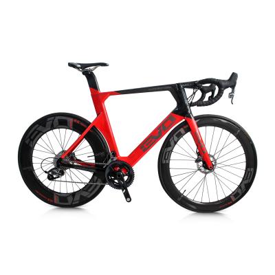 China Cheap Carbon Fiber EVO 700c Race Can OEM Disc Brake Mens Cycle Road Bike Custom Bicycle for sale