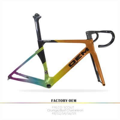 China Road Bikes Miracle Launch 2022 New Design Aero Disc Road Carbon Bike Frame Set Internal Wiring With Integrated Handlebar for sale