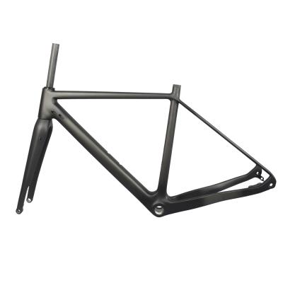 China Hot Sale CX Bike 2021 Cyclocross Bike Frame Cyclocross Disc Through Axle 12*142mm Flat Bike Frame Mount Cyclocross Carbon Gravel Frame for sale