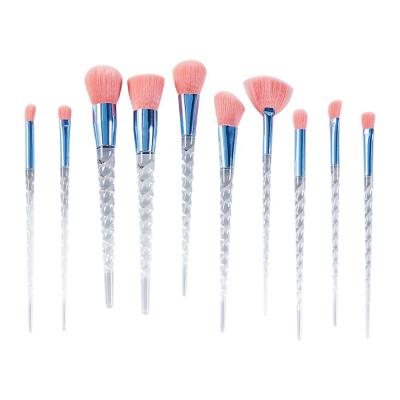 China Wholesale Private Label Crystal Professional Makeup Brush Set 10 PCS Pink Unicorns Makeup Brush Hair Set for sale