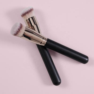 China High Quality Professional Black Private Label Smudge Brush Synthetic Cosmetics Sweeps Foundation Brush Flat Surface for sale