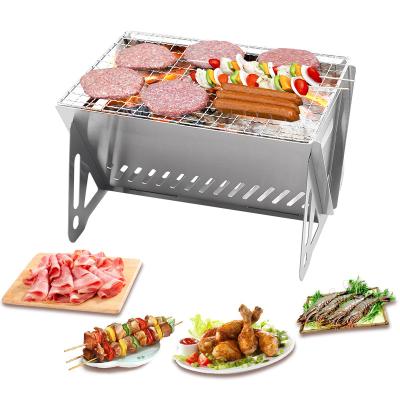 China Easily Cleaned Portable Charcoal BBQ Grills Mini Folding Outdoor Stainless Steel BBQ Grill for sale