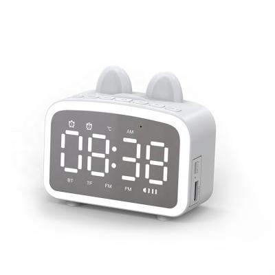 China Creative Cute Plastic Mini Home Clock TV Mirror Alarm Clock Speaker With Dual Alarm for sale