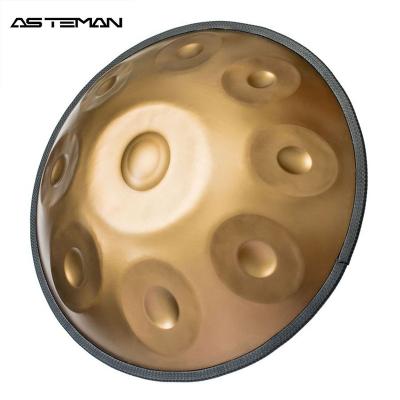 China Other ASTEMAN Handpan Performers Series 9 Note Handpan Machine Golden Instrument Quenching Process Percussion Musical Drum for sale