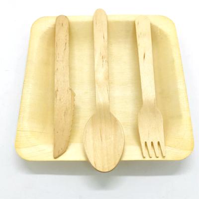 China Factory Wholesale Eco-friendly Disposable Wooden Cutlery Set Biodegradable Bamboo Wooden Spoon Fork Knife for sale