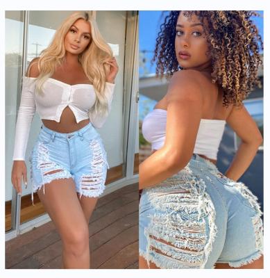 China Viable Butt Elevator Feminine Short Damaged Jeans Womens Vibrant Denim Shorts for sale