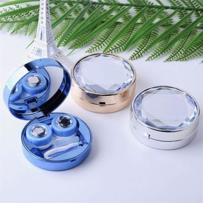 China Wholesale Custom Gorgeous Gloss Diamond Contact Lens Case Box Luxury Contact Lens Case Durable for sale