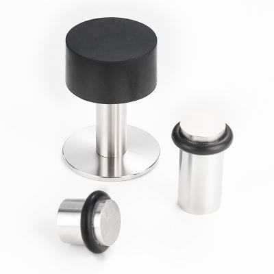 China Contemporary stainless steel punch-free solid rubber door stopper can be used for all kinds of door for sale