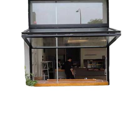 中国 Back and forth folding glass through external lifting soundproof windows hanging through folding windows 販売のため