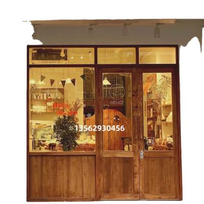 中国 Decoration old doors make wooden doors retro old solid wood home retro old antique European homestay log elm door conference room 販売のため