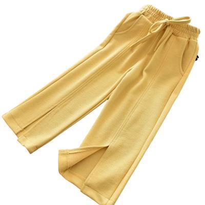 China Casual Elastic Wide Leg Children Pants Kids Girls Cotton Breathable Pants Trousers for sale