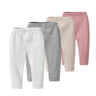 China Fade Proof Unisex Baby Washed color ribbed pants baby long pants wholesale boy for sale