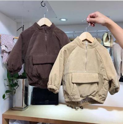 China Vintage Waterproof Korean Corduroy Version Half Zipper Pullover for sale