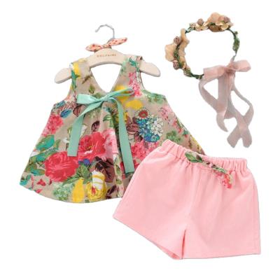 China Summer sweet baby printing clothing setsb baby clothes kids fashion baby fashion clothes sets for sale