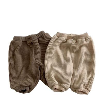 China Sweatpants Double Rib Corduroy Trousers Full Length Thick Baby Boys Urban Clothes Solid Color for sale