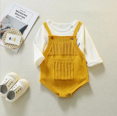 China Floating Sleeve 2020 New Design Knitted Winter Baby Rompers Float Sleeve Baby Ruffle Romper for sale